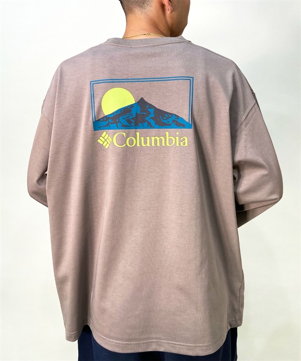 【マトメガイ対象】【ムラサキスポーツ別注】columbia/コロンビア サンライズエッジグラフィックロングスリーブティ ルーズシルエット バックプリント PM4853