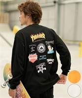 THRASHER/スラッシャー LSTシャツ ランダムロゴバックプリント ビックシルエット フロント刺しゅうロゴ 23MS-LS1 ムラサキスポーツ別注