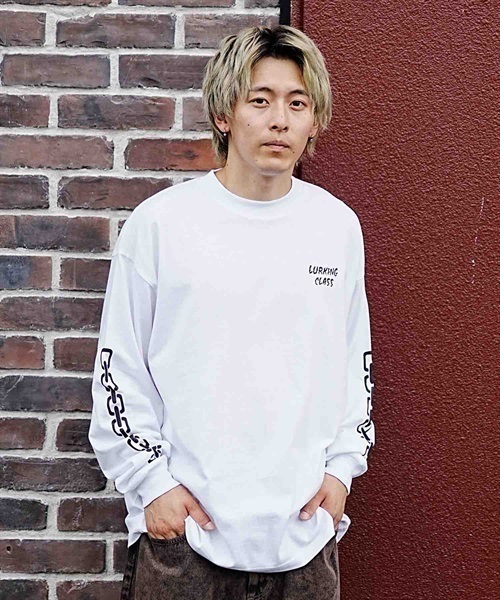 【ムラサキスポーツ別注】LURKING CLASS/ラーキングクラス ロンT FIRE LOGO LS TEE ST23FTM01(WHITE-M)