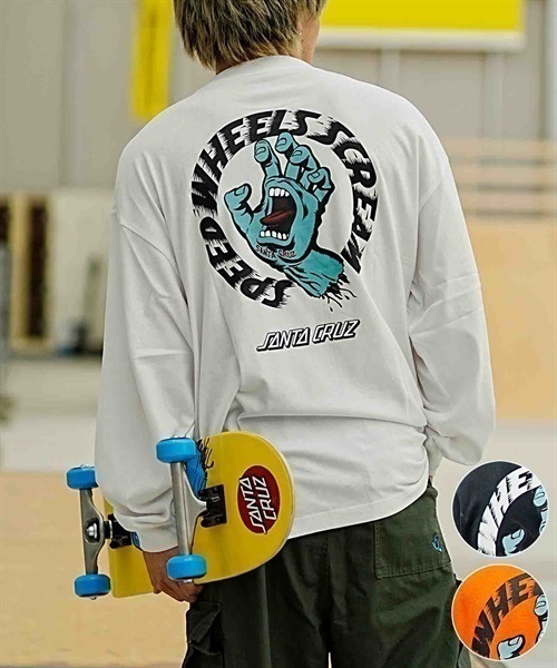 【ムラサキスポーツ限定】SANTACRUZ/サンタクルーズ Speed Wheels Strip L/S Tee 502233403(OFFBK-M)