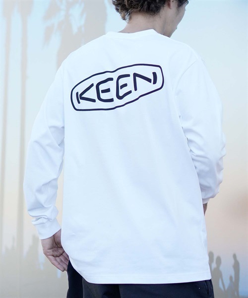 KEEN/キーン 長袖Tシャツ バックプリント 薄手 1026995/1028434/1028436(WHITE-M)