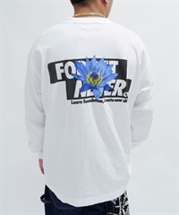 FORGET NEVER/フォーゲットネバー メンズ ロゴロンT バックロゴ クルーネック長袖Tee 234OO1LT117FN ムラサキスポーツ別注(WHT-M)