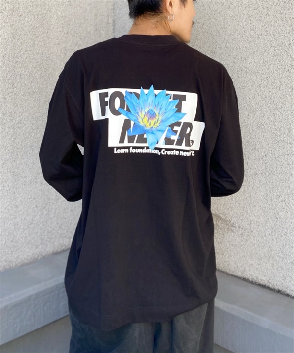 FORGET NEVER/フォーゲットネバー メンズ ロゴロンT バックロゴ クルーネック長袖Tee 234OO1LT117FN ムラサキスポーツ別注