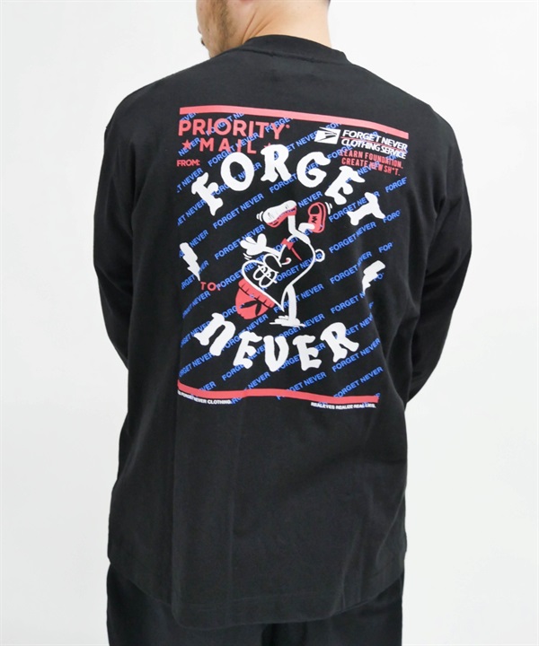 FORGET NEVER/フォーゲットネバー メンズ ロゴロンT バックロゴ クルーネック長袖Tee 234OO1LT118FN ムラサキスポーツ別注