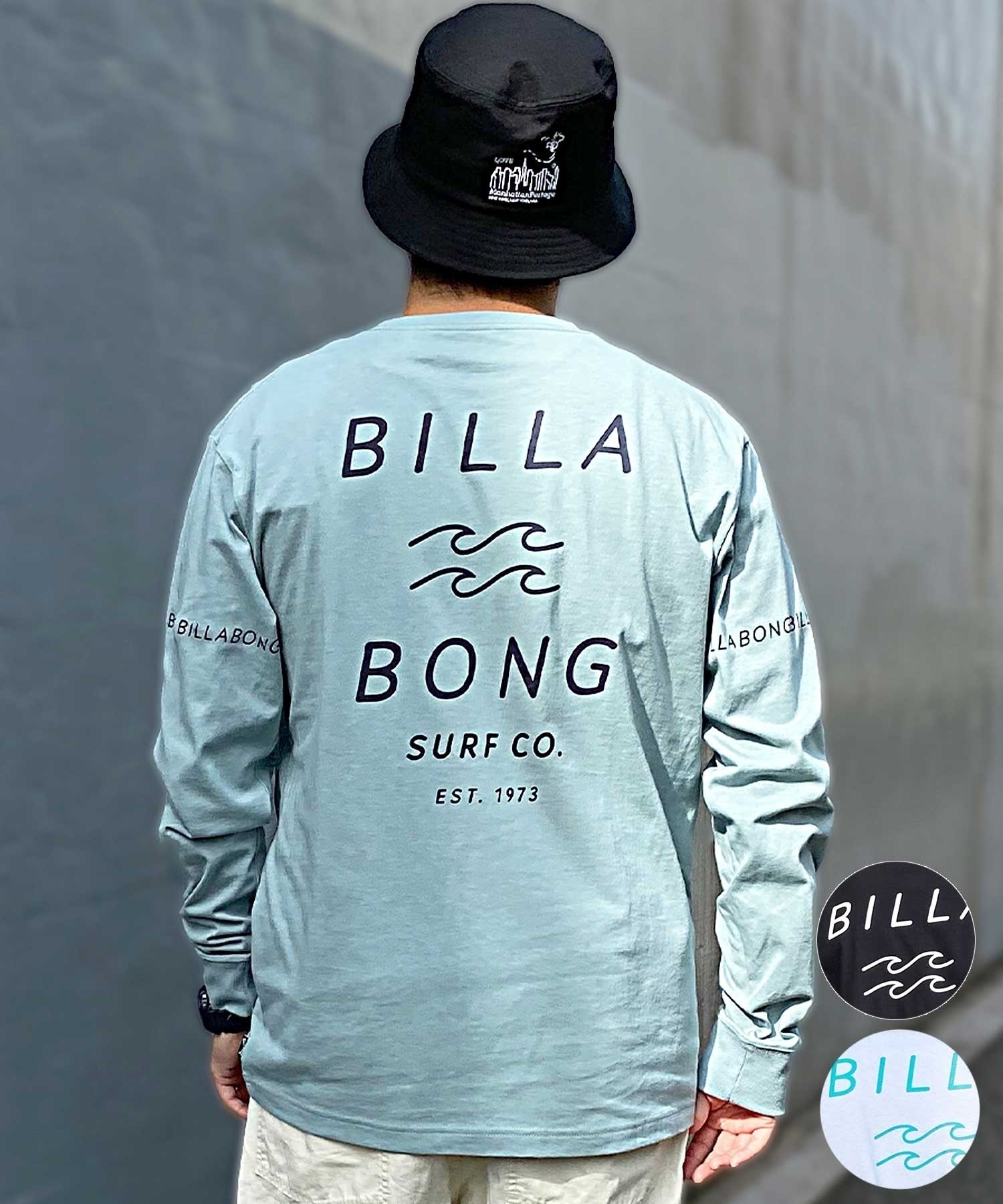 BILLABONG ビラボン BE011-051 メンズ 長袖 Tシャツ ロゴ ロンT バックプリント クルーネックロンT(WHT-M)