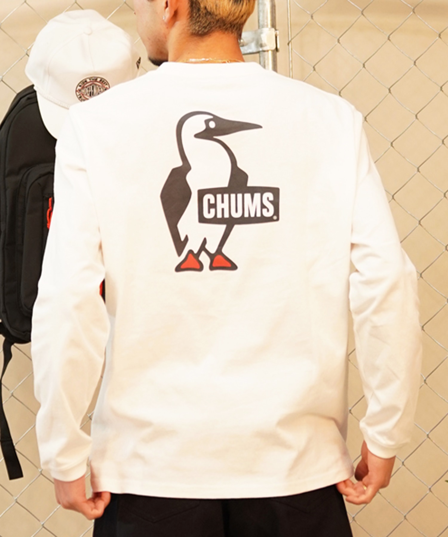 CHUMS チャムス メンズ Tシャツ 長袖 ロンT バックプリント ブービーロゴ CH01-2275(W001-M)