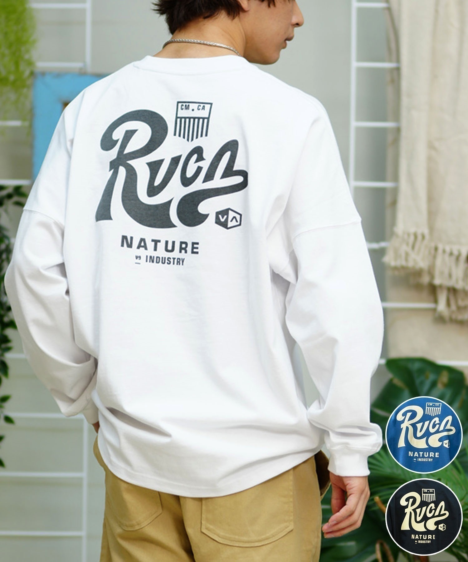 RVCA/ルーカ TACTIX LS TEE ムラサキスポーツ限定 バックプリント BE041-P06(WHT-S)