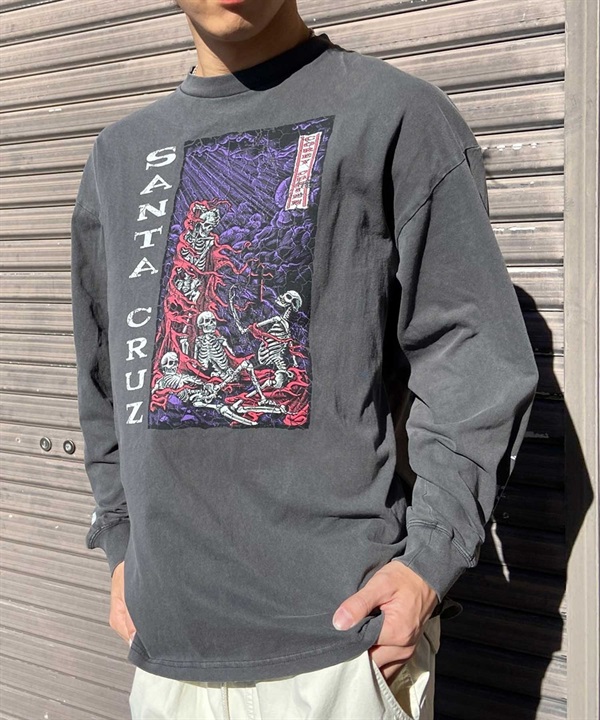 【マトメガイ対象】SANTACRUZ サンタクルーズ ロンT スリーブプリント 502241401 メンズ 長袖 Tシャツ ムラサキスポーツ限定