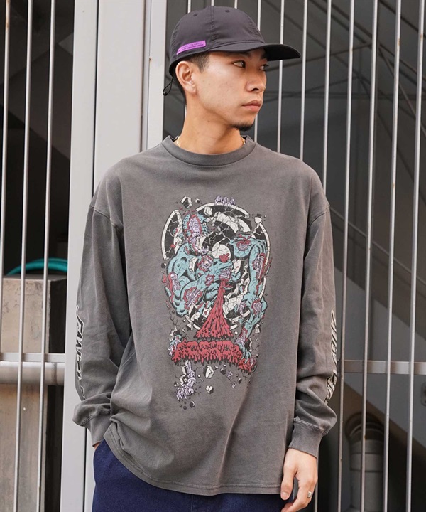 SANTACRUZ サンタクルーズ ロンT フロントプリント ヴィンテージライク 502241402 メンズ 長袖 Tシャツ ムラサキスポーツ限定