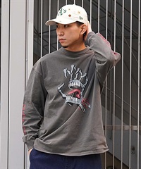 【ムラサキスポーツ限定】 SANTACRUZ サンタクルーズ ロンT フロントプリント ヴィンテージライク 502241404 メンズ 長袖 Tシャツ(P.BLK-M)