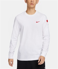 NIKE ナイキ メンズ 長袖 Tシャツ スポーツウェア ロングスリーブ ロンT ワンポイント ロゴ ハート柄 FV3994-100(100-S)