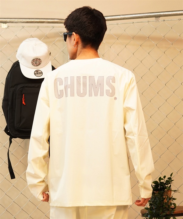 CHUMS チャムス メンズ Tシャツ 長袖 ロンT バックプリント ロゴ ボックスシルエット ストレッチ 通気性 撥水 セットアップ対応 CH01-2343