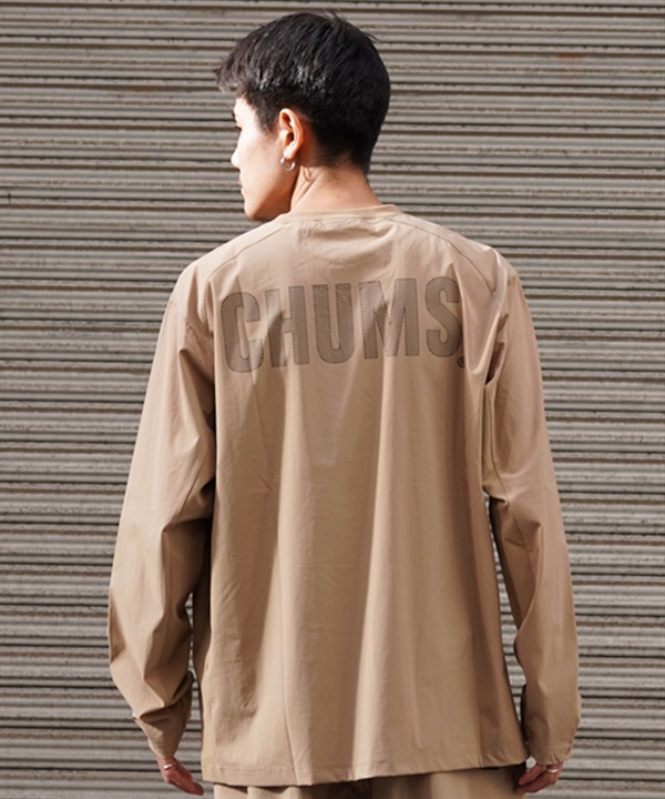 CHUMS チャムス メンズ Tシャツ 長袖 ロンT バックプリント ロゴ ボックスシルエット ストレッチ 通気性 撥水 セットアップ対応 CH01-2343