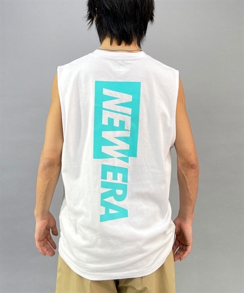 NEW ERA ニューエラ P MUSCLE TANK 13516857 メンズ タンクトップ バックプリント KK1 A20(WHT-M)