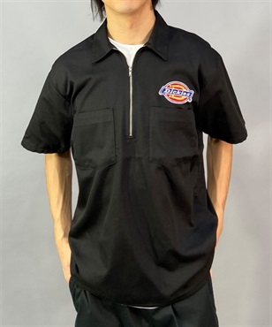 Dickies ディッキーズ HALF ZIP S/S-SHIRT ハーフジップショートスリーブシャツ 18471000 メンズ 半袖 シャツ ハーフジップ KK1 C24