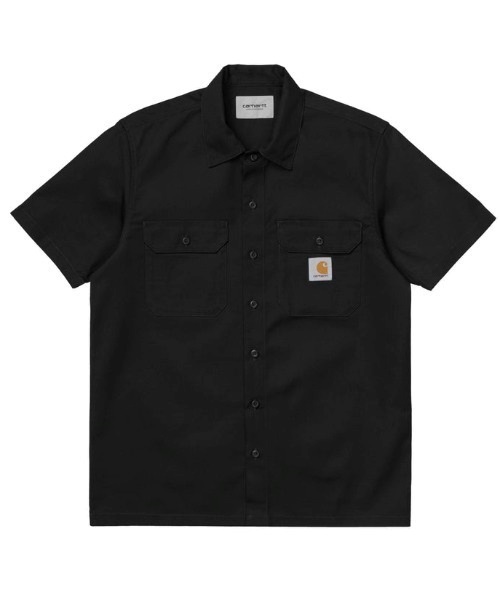 Carhartt WIP カーハートダブリューアイピー S/S MASTER SHIRT マスターシャツ I027580 メンズ 半袖 シャツ KK2 E2(BK-M)