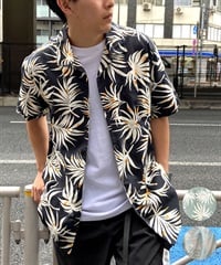 QUIKSILVER クイックシルバー メンズ 半袖 シャツ アロハシャツ とろみシャツ 総柄 レギュラーフィット 胸ポケット AQYWT03324(KVJ6-M)