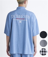 DC ディーシー メンズ 半袖シャツ バックロゴ 刺繍 ビッグシルエット セットアップ対応 DSH242001(BDM-M)