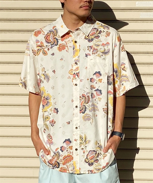 【クーポン対象】BILLABONG ビラボン メンズ 半袖シャツ SUNDAYS SS 総柄 BE011-123