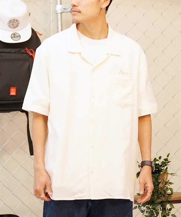 【マトメガイ対象】RVCA ルーカ メンズ ボウリング 半袖 シャツ シンプル カジュアル BE041-129