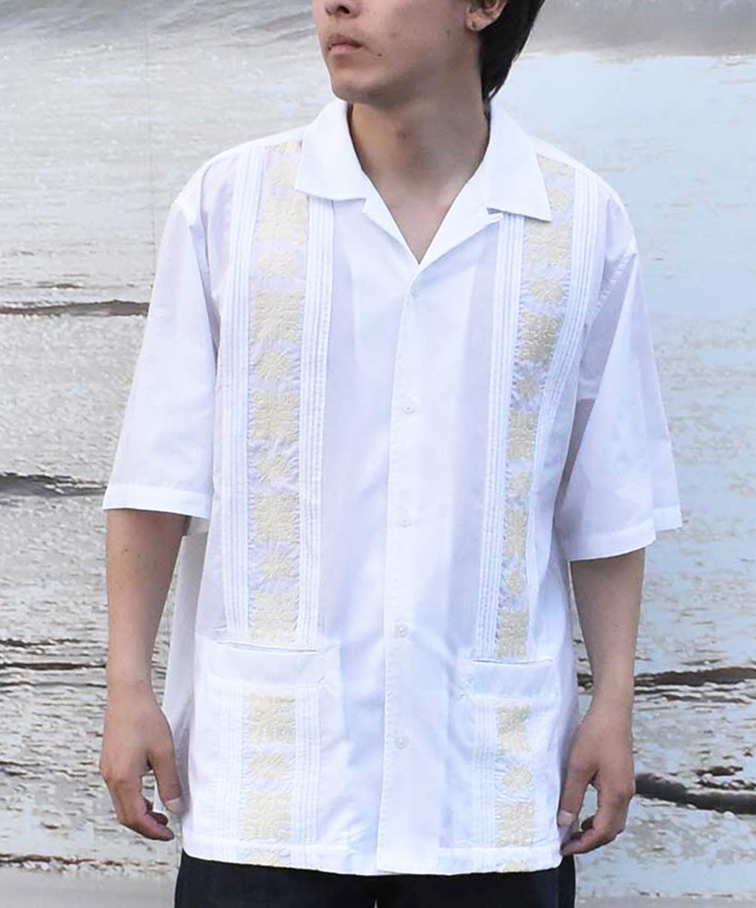 DEAR LAUREL ディアローレル メンズ キューバシャツ 半袖シャツ