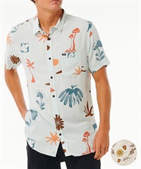 【マトメガイ対象】RIP CURL リップカール M PARTY PACK S S SHIRT メンズ 半袖シャツ 総柄 032MSH(BE-M)