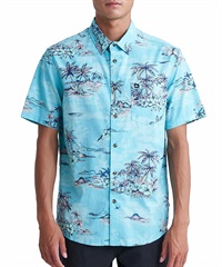 QUIKSILVER クイックシルバー メンズ 半袖 シャツ アロハシャツ 総柄 ワンポイント AQYWT03312(BHQ7-M)