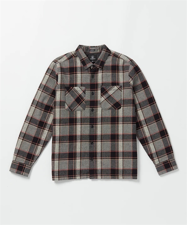 VOLCOM/ボルコム BRICKSTONE LINED FLANNEL LONG SLEEVE SHIRT メンズ 長袖 フランネルシャツ キルティング ライトアウター チェック柄 A0532300