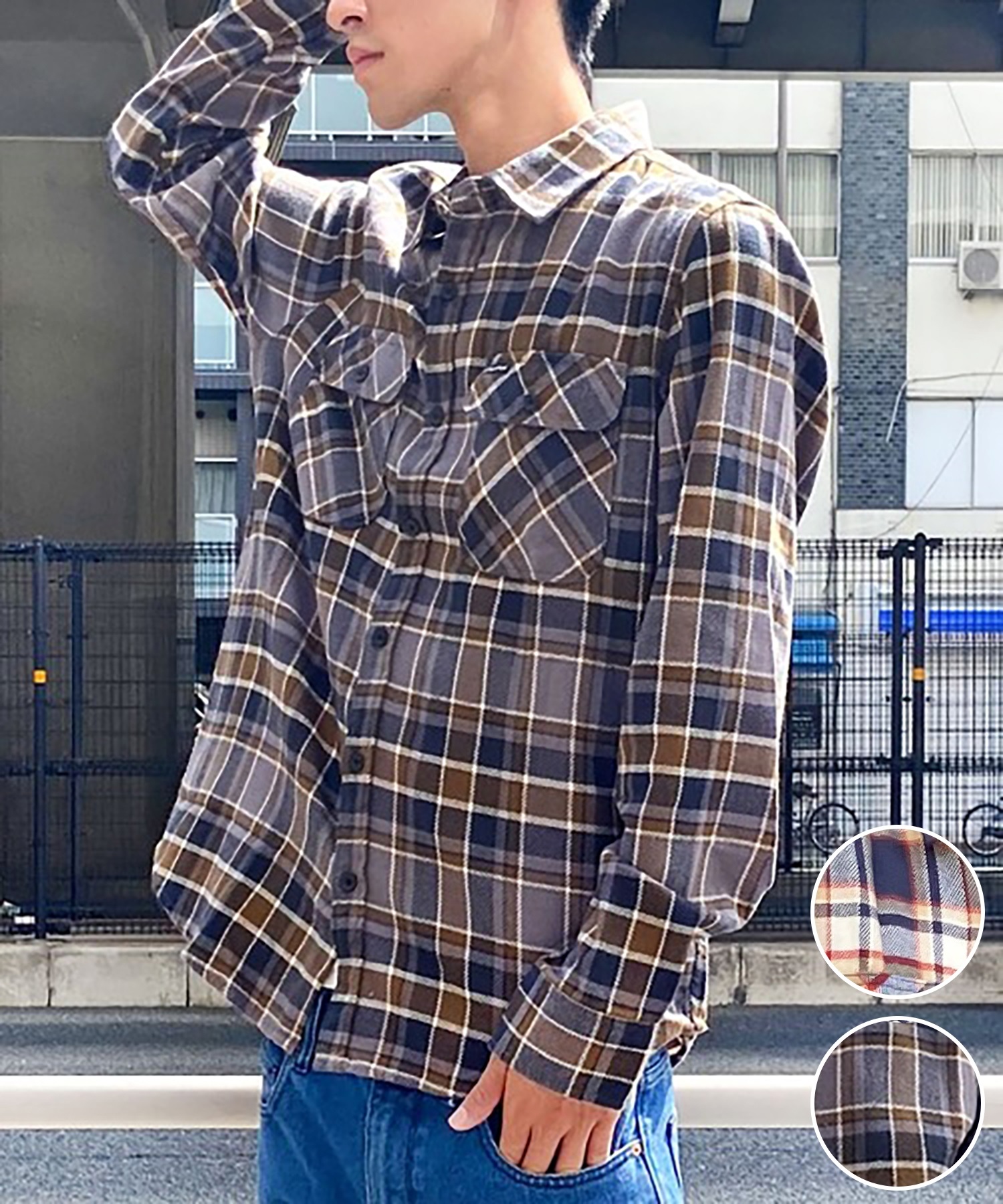 BRIXTON ブリクストン DESI BOWERY L/S FLANNEL 1213 メンズ 長袖 シャツ(BKDPB-M)