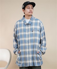 RVCA ルーカ OMBRER CHECK ZIP SHIRTS メンズ シャツ ジップアップ チェック オーバーサイズ BE041-759