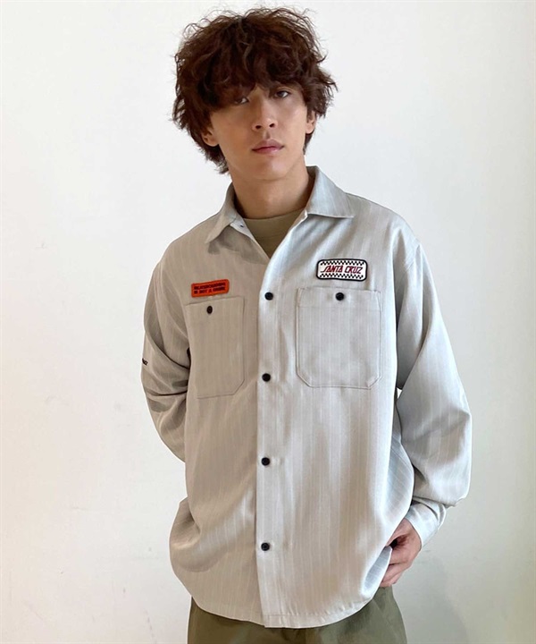 SANTACRUZ サンタクルーズ ワークシャツ ストライプ柄 502241202 メンズ 長袖 シャツ ムラサキスポーツ限定