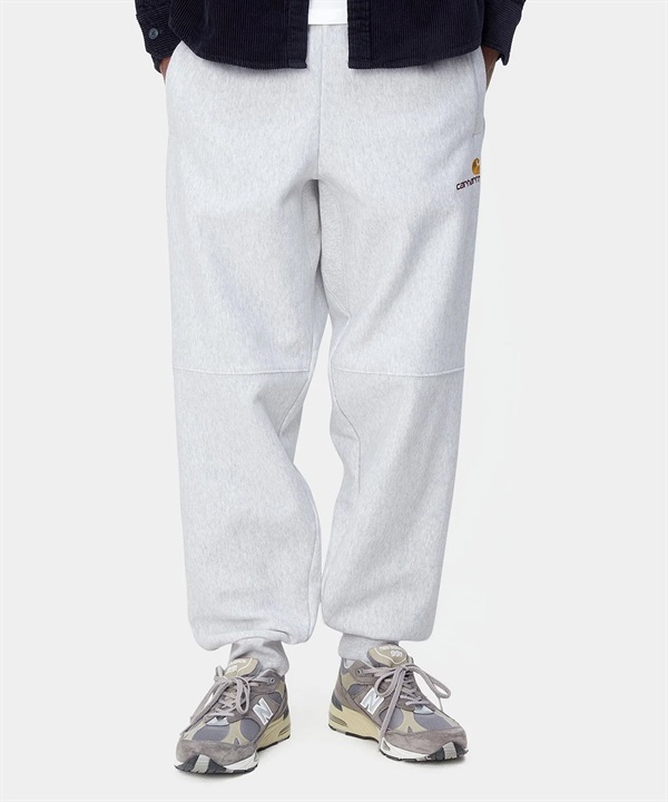 Carhartt/カーハート AMERICAN SCRIPT JOGGING PANT アメリカンスプリクト ジョギングパンツ メンズ スウェット 裏起毛 アッシュヘザー グレー I027042
