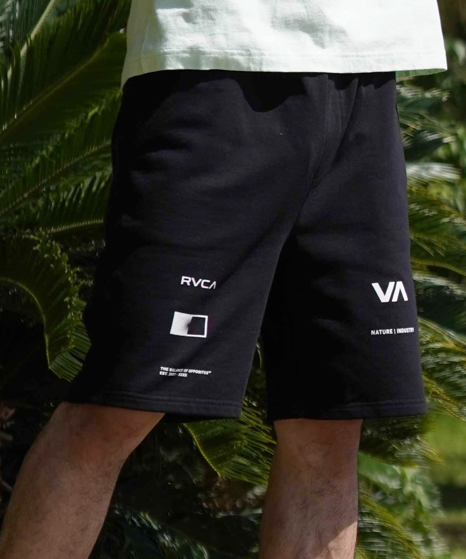 RVCA ルーカ メンズ ショーツ スウェット ロゴ BE04A-P60 ムラサキスポーツ限定(BLK-S)