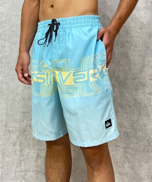 QUIKSILVER クイックシルバー EQYJV04006 メンズ トランクス 水着 ボードショーツ ブランドロゴ ゴムウエスト ストレッチ KX1 D15(BLYE-S)