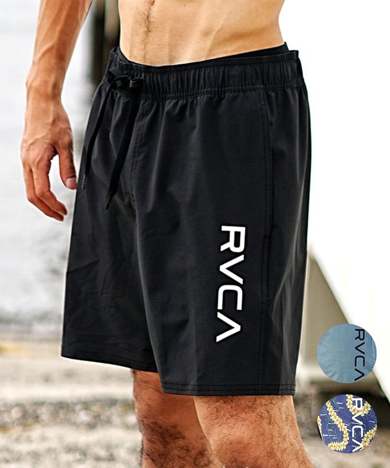 【マトメガイ対象】RVCA ルーカ メンズ ユーティリティショーツ ゴムショーツ サーフショーツ 水着 BE041-526(BLK-S)