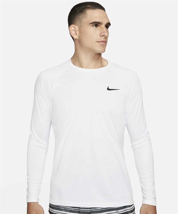 【マトメガイ対象】NIKE ナイキ Essential メンズ 長袖 Tシャツ ラッシュガード ユーティリティ 水陸両用 ワンポイント ロングスリーブ ハイドロガード NESSA587