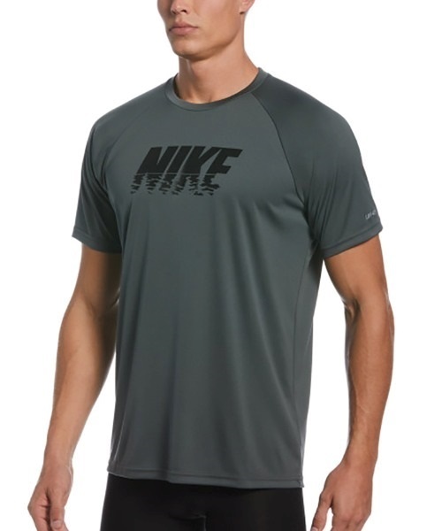 NIKE ナイキ NESSC690-302 メンズ ラッシュガード 半袖 UVケア 水陸両用 ユーティリティ ラッシュTシャツ 吸水速乾 KK1 D23(GYBK-S)