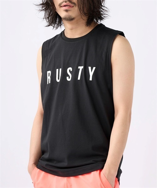 RUSTY ラスティー 913506 メンズ ラッシュガード タンクトップ ノースリーブ UVカット 速乾 水陸両用 ユーティリティ KX1  E5｜ムラサキスポーツオンラインショップ 通販