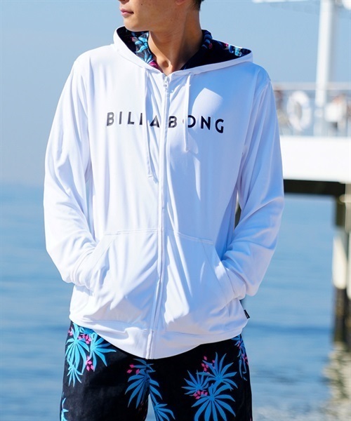 BILLABONG ビラボン BD011-854 メンズ ラッシュガード ジップアップパーカー 長袖 UVカット 水陸両用 ユーティリティ 吸水速乾 KX1 D23(WTBK-S)