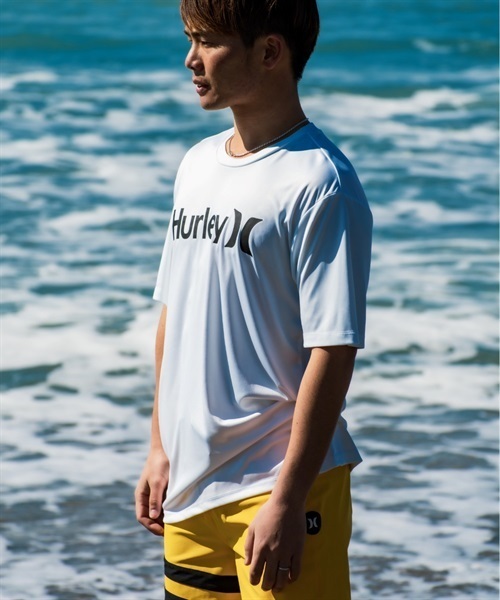 Hurley ハーレー  メンズ ラッシュガード 半袖 UVカット 水陸両用 ユーティリティ ラッシュTシャツ 吸水速乾 MRG2310032(BK-S)