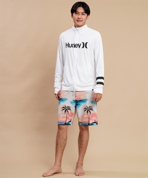 【マトメガイ対象】Hurley ハーレー MRG2310037 メンズ ラッシュガード 長袖 ジップアップ UVカット 水陸両用 ユーティリティ KX1 E5(BK-S)