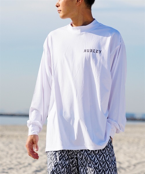 Hurley ハーレー 23S01MRG06 メンズ ラッシュガード 長袖 UVカット モックネック ラッシュロンT 水陸両用 ユーティリティ KX2 E25(BK-M)