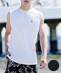 Hurley ハーレー メンズ ラッシュガード ノースリーブ マッスルタンク ワンポイント UVカット 吸水速乾 MRG2310034(BLK-S)