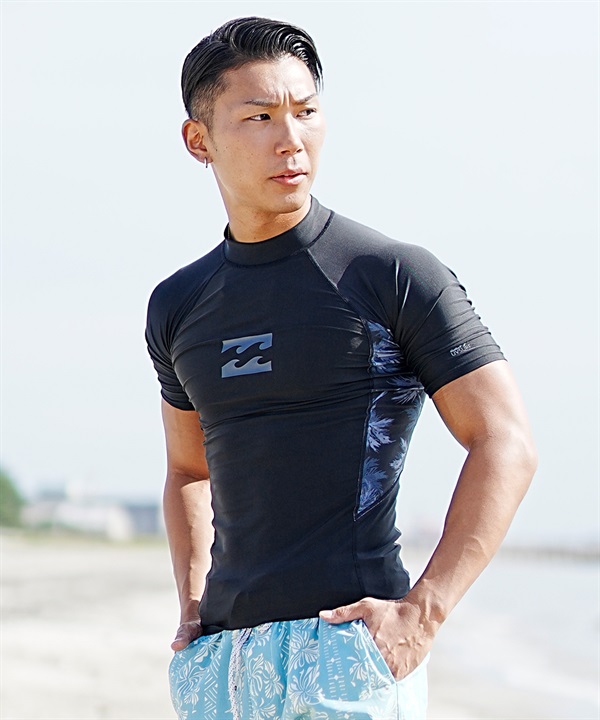 【マトメガイ対象】BILLABONG ビラボン HI NECK SS メンズ ラッシュガード Tシャツ 半袖 ハイネック UVカット BE011-850