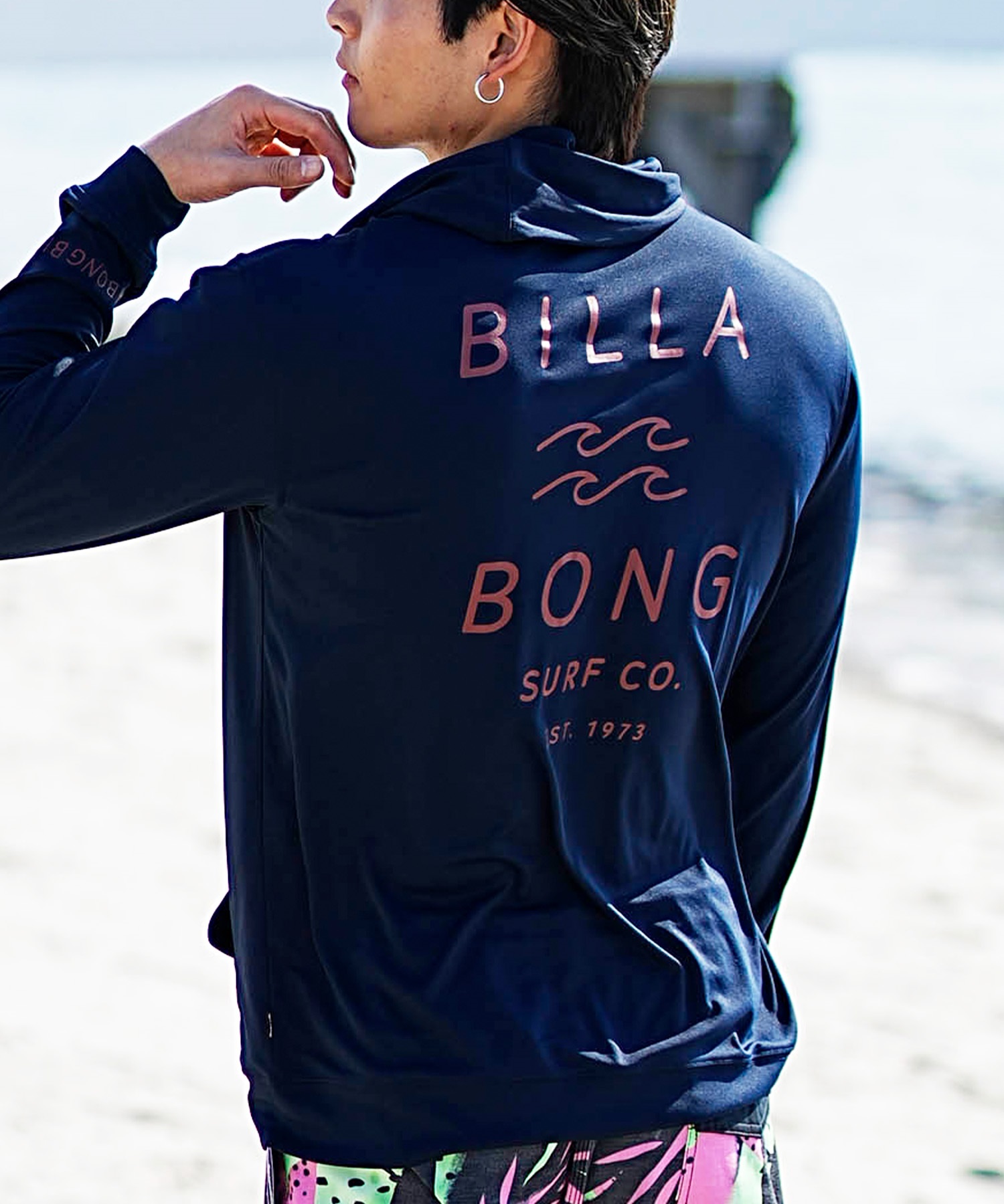 【クーポン対象】BILLABONG ビラボン メンズ 長袖 ラッシュガード ジップアップ パーカー UVカット BE011-855(NVY-S)