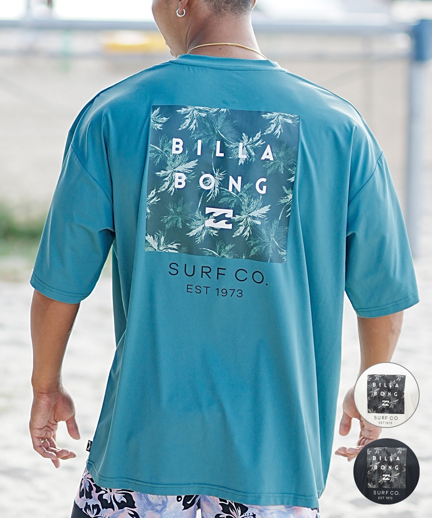 【クーポン対象】BILLABONG ビラボン メンズ 半袖 ラッシュガード Tシャツ バックプリント ユーティリティ 水陸両用 UVカット BE011-867(BLK-M)