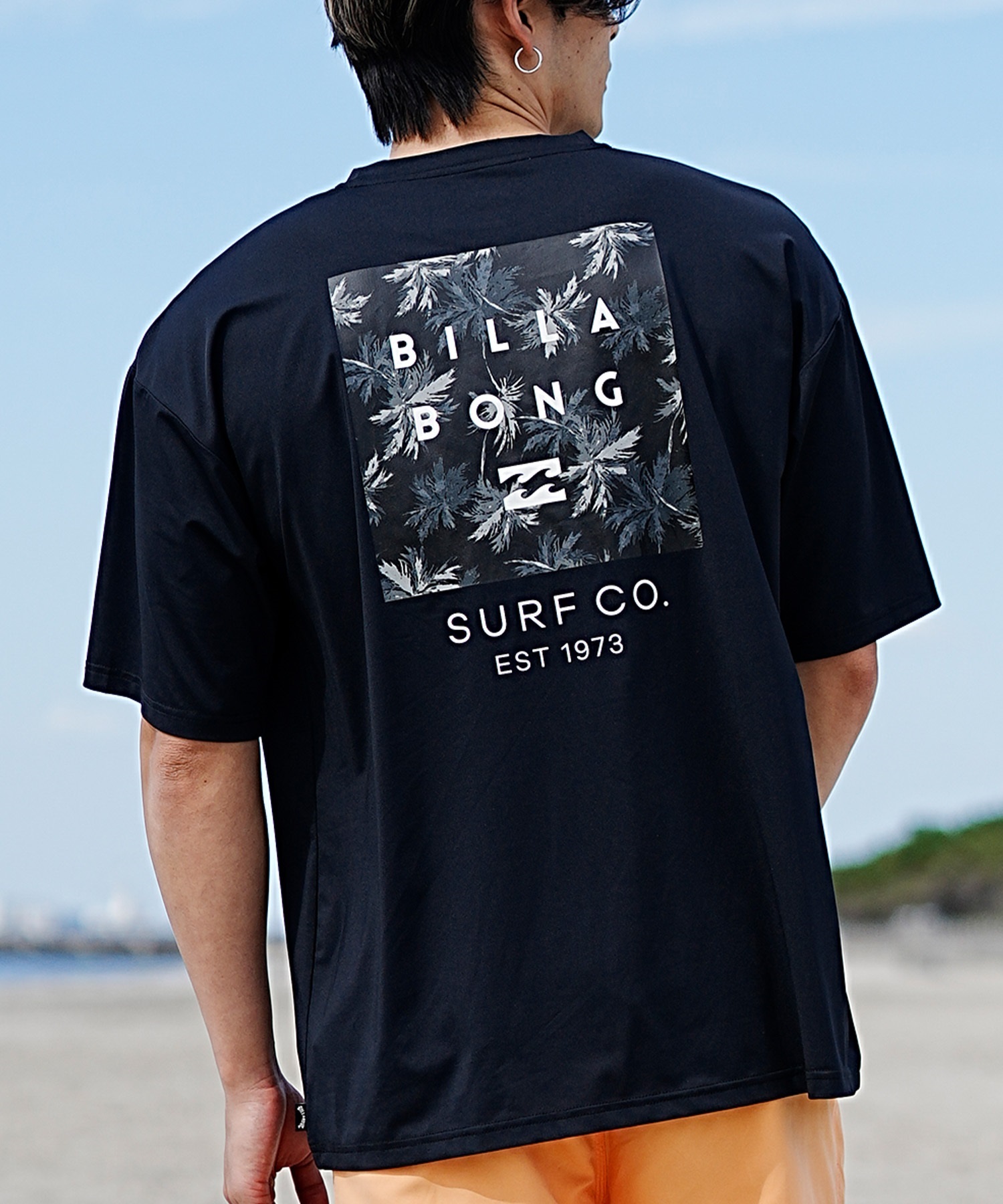 【クーポン対象】BILLABONG ビラボン メンズ 半袖 ラッシュガード Tシャツ バックプリント ユーティリティ 水陸両用 UVカット BE011-867(BLK-M)