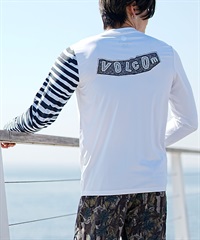 【マトメガイ対象】VOLCOM ボルコム メンズ ラッシュガード Tシャツ 長袖 水着 UVカット バックプリント A9312404