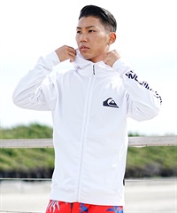 QUIKSILVER クイックシルバー メンズ ラッシュガード ジップアップ パーカー 長袖 水着 UVカット FRONT OMNI ZIP HOODIE QLY241032(WHT-M)