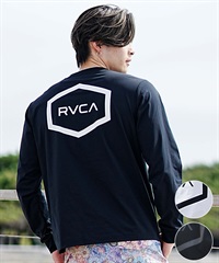 【マトメガイ対象】RVCA ルーカ HEX SURF LS メンズ ラッシュガード 長袖 Tシャツ ロンT 水陸両用 ユーティリティ UVカット BE041-801